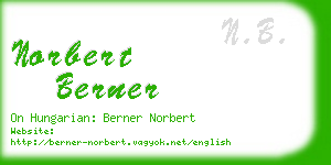 norbert berner business card